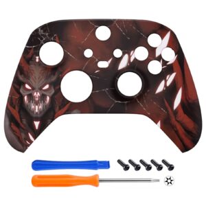 eXtremeRate Glow in Dark Shell for Xbox Series X & S Controller - Unleash Your Style - Scarlet Demon Custom Acessories Skin Front Housing Cover for Xbox Core Controller Wireless [Control NOT Included]