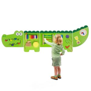 monläurd® crocodile montessori busy board,sensory board,educational toys,activity cube,wall toys,daycare furniture,playroom furniture,interactive toys,wooden toys,learning toys,boys and girls 6 m+