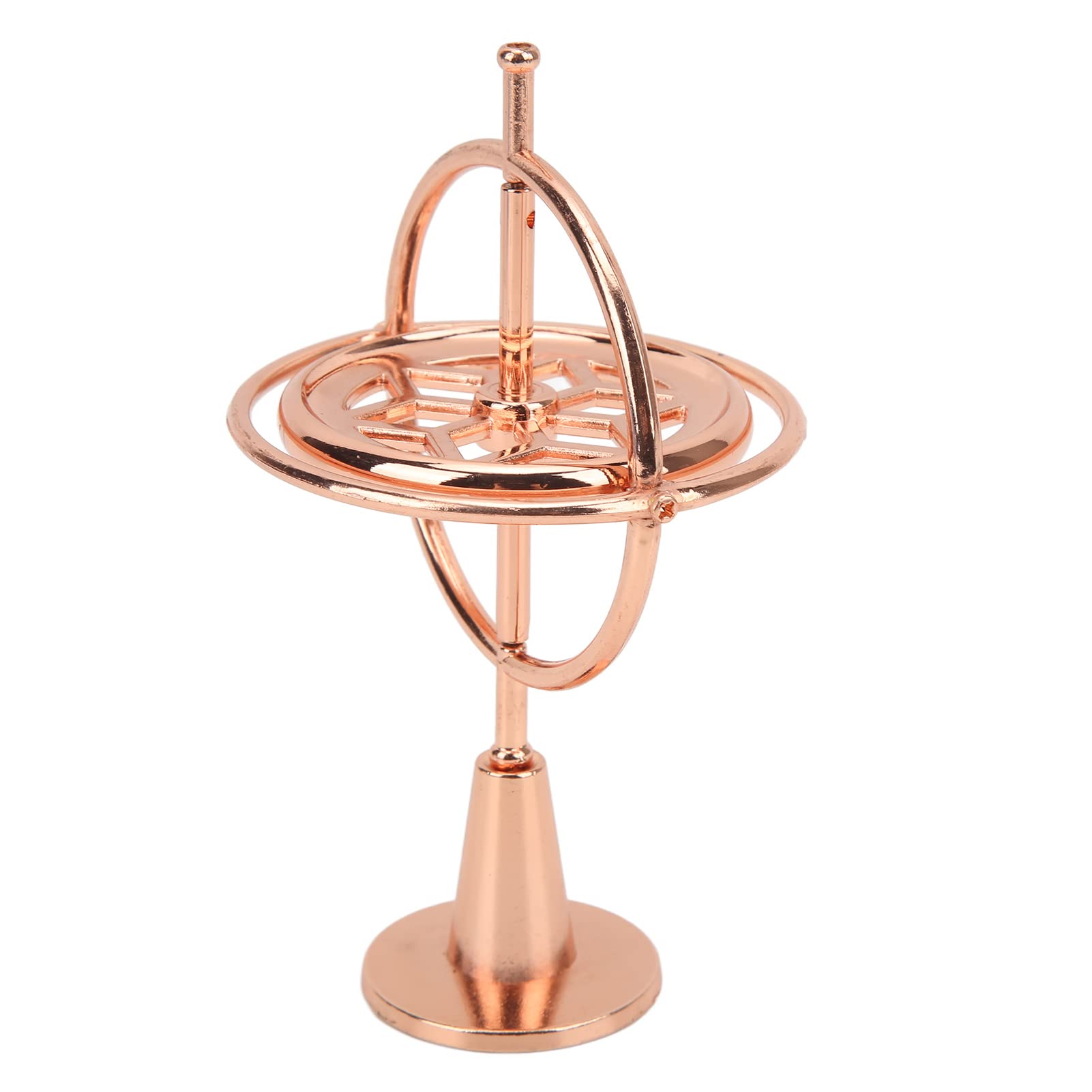 Spinning Top Toy, Zinc Alloy Decompression Rose Gold Balanced Gyroscope with Rope for Decoration for Gift