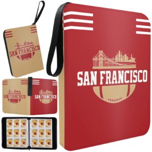 kivolfun san francisco football card binder with sleeves, 900 pocket, 3 ring, waterproof, dustproof, durable