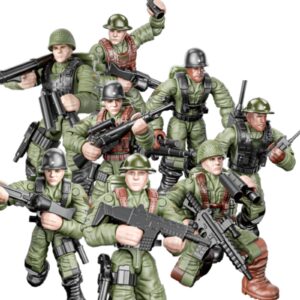 MEIEST WWII Soldier Model Equipment Assembly Building Block Toys,8 PCS Soldier Action Mini-Figures with Multiple Military Weapons Accessories,Party Favors Set for Boys