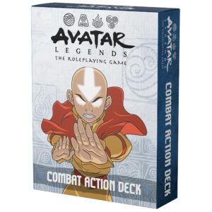 combat action deck - avatar legends: the roleplaying game expansion, 55 cards, full-color iconic and original art, stance cards, status trackers