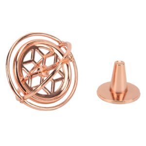 Spinning Top Toy, Zinc Alloy Decompression Rose Gold Balanced Gyroscope with Rope for Decoration for Gift