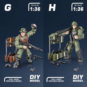 MEIEST WWII Soldier Model Equipment Assembly Building Block Toys,8 PCS Soldier Action Mini-Figures with Multiple Military Weapons Accessories,Party Favors Set for Boys