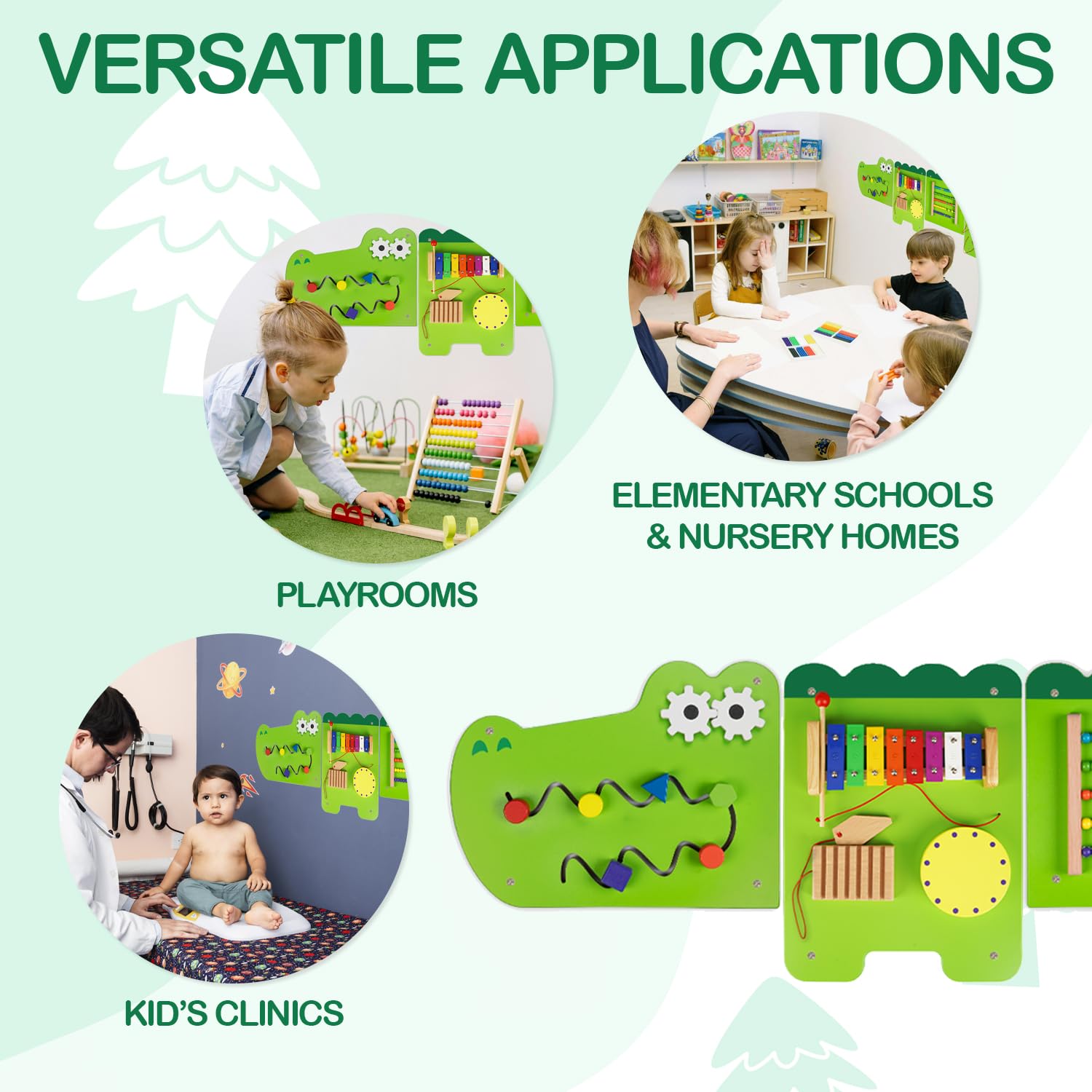 Monläurd® Crocodile Montessori Busy Board,Sensory Board,Educational Toys,Activity Cube,Wall Toys,Daycare Furniture,Playroom Furniture,Interactive Toys,Wooden Toys,Learning Toys,Boys and Girls 6 M+