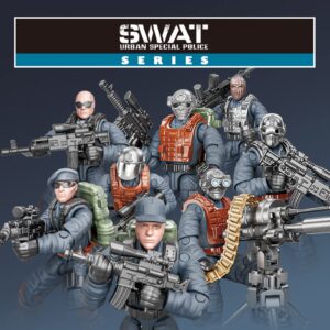 MEIEST SWAT Model Equipment Assembly Building Block Toys,8 PCS City Police Action Mini-figures with Multiple Military Weapons Accessories,Party Favors Set for Boys