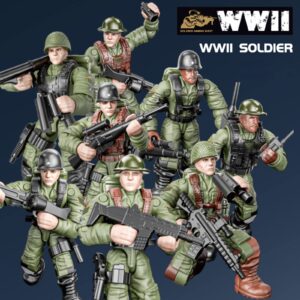 MEIEST WWII Soldier Model Equipment Assembly Building Block Toys,8 PCS Soldier Action Mini-Figures with Multiple Military Weapons Accessories,Party Favors Set for Boys