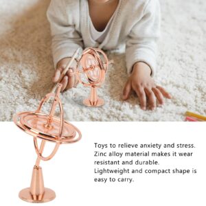 Spinning Top Toy, Zinc Alloy Decompression Rose Gold Balanced Gyroscope with Rope for Decoration for Gift