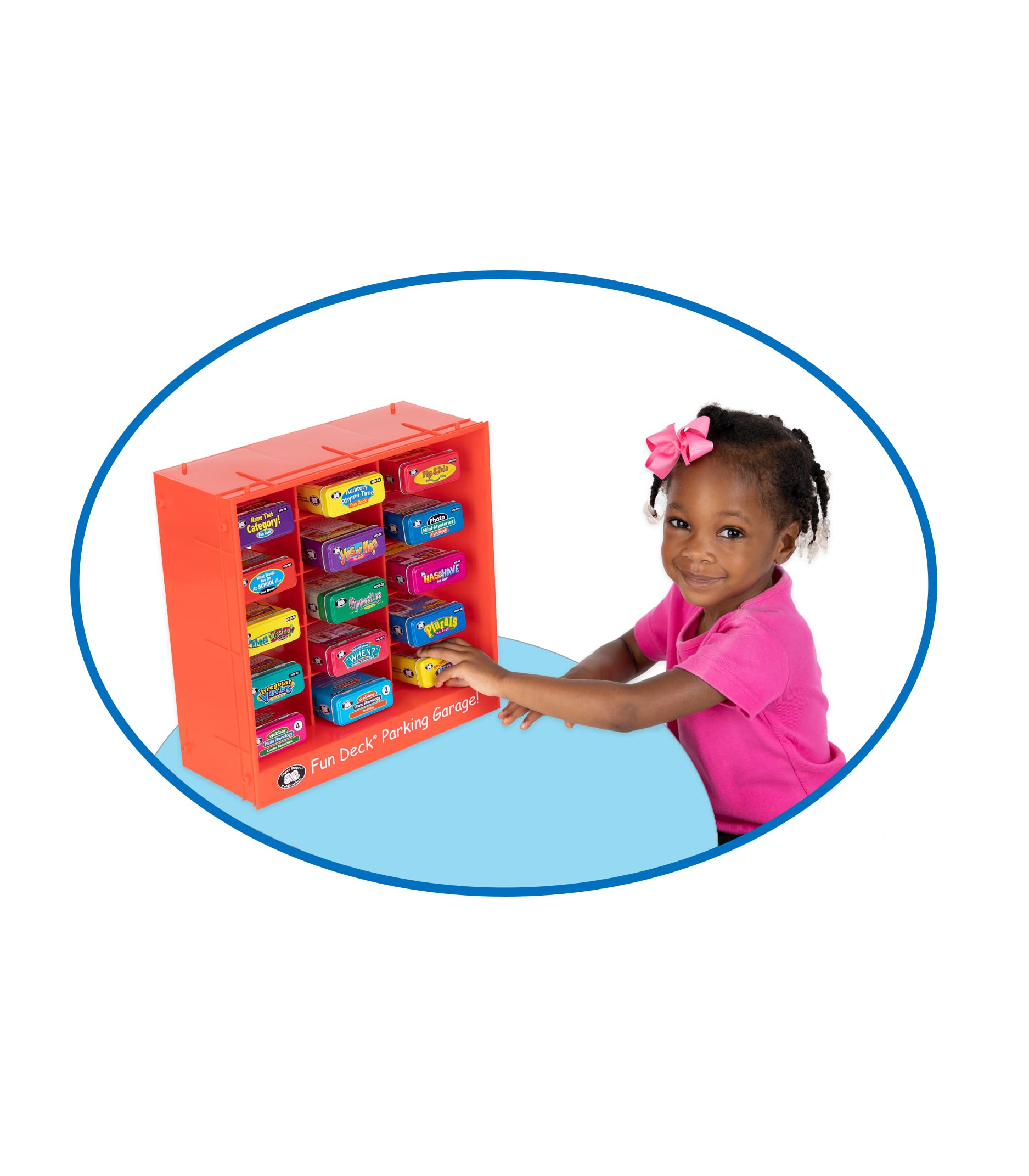 Super Duper Publications | Fun Deck® Parking Garage | Card Deck Storage Organizer Display