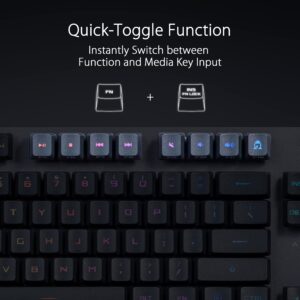 ASUS ROG Strix Scope RX TKL Wireless Deluxe, 80% Gaming Keyboard, Tri-Mode connectivity (2.4GHz RF, Bluetooth, Wired), ROG RX Blue Optical Mechanical Switches, PBT Keycaps, RGB, Wrist Rest, Black