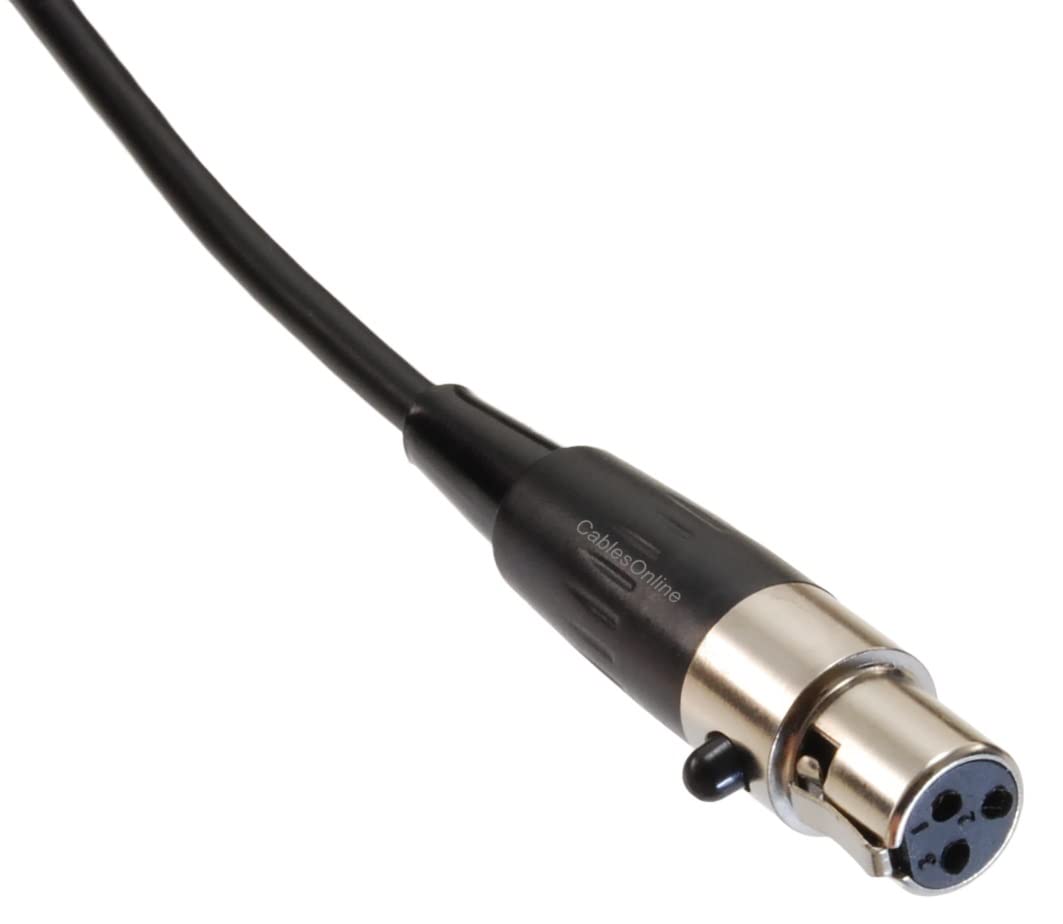 CablesOnline 6-inches Mini-XLR 3-Pin Male to Mini-XLR 3-Pin Female Pro Microphone Cable, XM-000