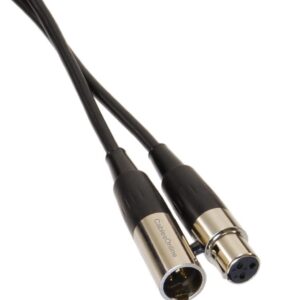 CablesOnline 6-inches Mini-XLR 3-Pin Male to Mini-XLR 3-Pin Female Pro Microphone Cable, XM-000