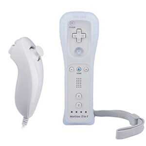 Wii Controller Motion Plus with Nunchuck and Wii Charging Station with 4 Rechargeable Batteries