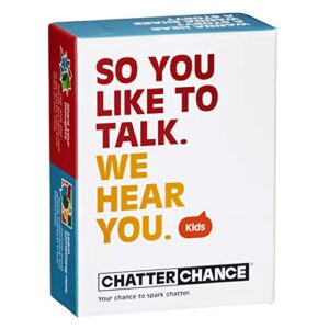 chatterchance kids: conversation card game gift for family fun activities or car travel road trip games for children - 80 thought provoking question deck of cards learning social skills therapy