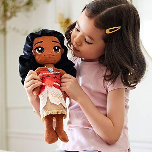 Disney Store Official Princess Plush Doll (Moana) Medium 14 Inches, Princess Dolls with Embroidered Features, Plush Toys, Princess Toys for Girls