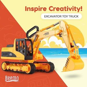 BEEMO Cement Mixer Toy Truck for Kids 15" Push and Go Sand Construction Vehicle for Toddlers Boys & Girls Realistic Play Mixer Birthday Party Gift