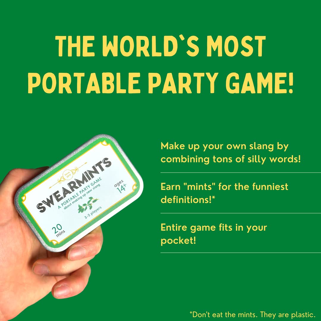 Cheer Up Games Swearmints | The Portable Party Game That Fits in Your Pocket | Unique Gift Idea | 3-5 Players | Ages 14+