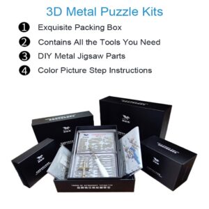 3D Metal Model Kits, Mechanical Spider King 3D Metal Puzzle,Steel Warcraft Collection DIY Animal Brain Teasers Simple 3D Puzzles Home Decor Art Craft Gifts Toys for Adult