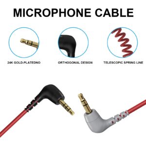 Koffmon SC7 Cord for Rode Mic,3.5mm TRS to TRRS Microphone Patch Cable Compatible with Rode SC7/VideoMic/Wireless GO Recording Microphone/Mobile Phone/Tablets/BOYA Adapter Cable