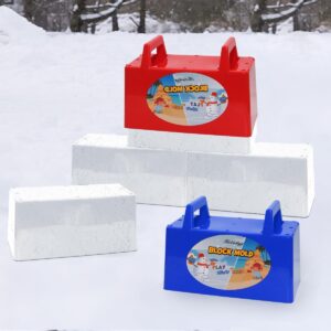 Holady Snow Fort Building Block,Snow Brick Maker and Sand Castle Mold, Beach and Snow Toys Kits for Kids, Outdoor Winter and Summer Fun Set Toys（4 PCS）