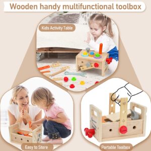 YLCCYABC Wooden Tool Set for Kids 3 4 5 Year Old, 30Pcs Educational STEM Toys Toddler Montessori Toys for Gifts for Boys Girls Age 3-5