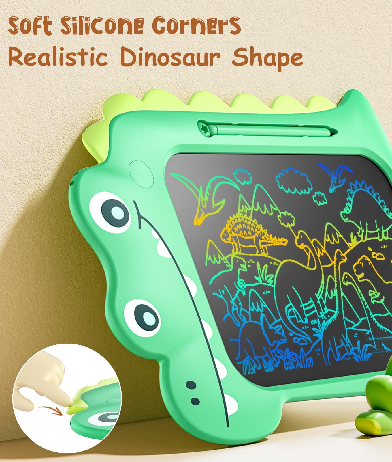 LCD Writing Tablet for Kids, Drawing Tablet Doodle Board Toddler Toys, Dinosaur Toys Tablet for Boys Girls 3 4 5 6 7 8 Years Old, Birthday Gift Doodle Drawing Writing Pad Education Learning Toys