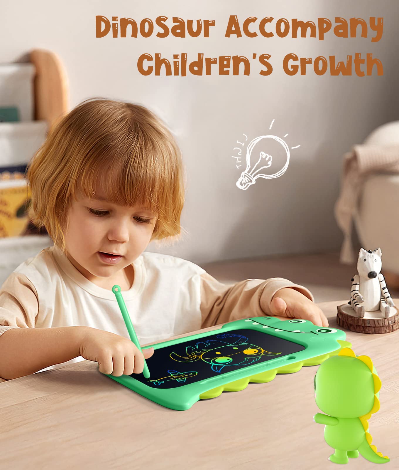 LCD Writing Tablet for Kids, Drawing Tablet Doodle Board Toddler Toys, Dinosaur Toys Tablet for Boys Girls 3 4 5 6 7 8 Years Old, Birthday Gift Doodle Drawing Writing Pad Education Learning Toys