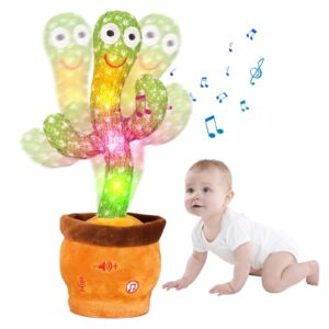 Dancing Cactus, Talking Cactus Toy, Dancing Cactus Mimicking Toy, Repeating and Recording What You Say, Cactus Baby Toy with LED, Repeat, Dance, Record (Dancing Cactus Recording + Song + Volume)