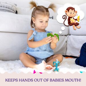 Baby Teething Toys Set - Baby Monkey Banana Teether and Toothbrush - Safe and Durable Teething Set - Teething Banana Toy for Babies - Teething Toys with Various Textures and Educational Design