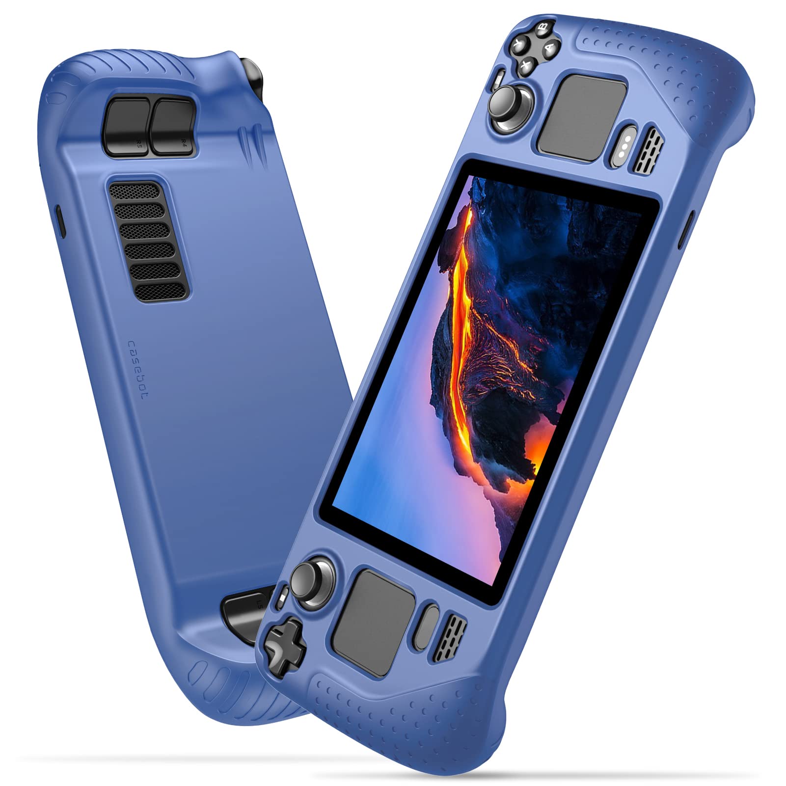 Fintie Silicone Case for Steam Deck - Soft [Anti-Slip] [Shockproof] Protective Cover, Drop Protection Case for Steam Deck (Navy)