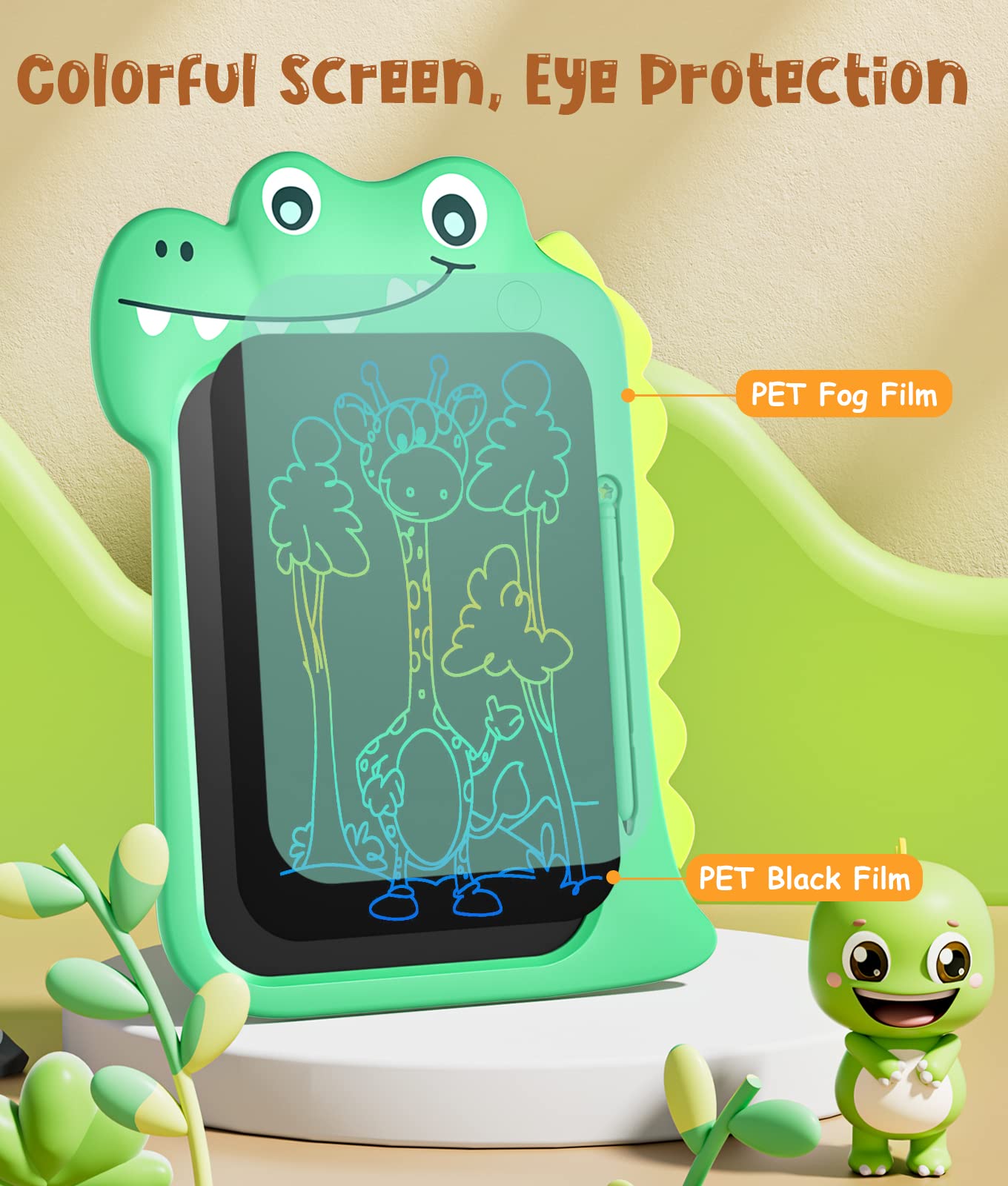 LCD Writing Tablet for Kids, Drawing Tablet Doodle Board Toddler Toys, Dinosaur Toys Tablet for Boys Girls 3 4 5 6 7 8 Years Old, Birthday Gift Doodle Drawing Writing Pad Education Learning Toys