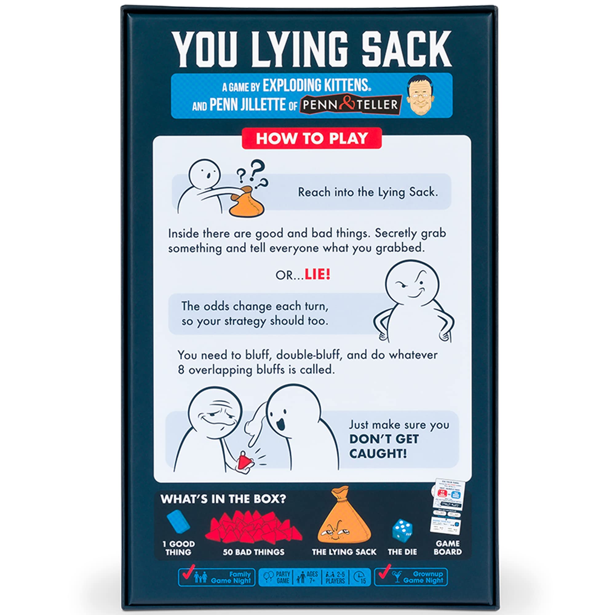 Exploding Kittens You Lying Sack An Honest to Goodness Game About Lying - Outsmart Your Opponents in This Fun Game for Adults Teens & Kids - Fun Family Games