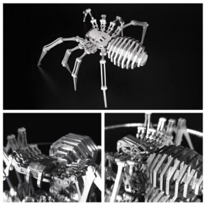 3D Metal Model Kits, Mechanical Spider King 3D Metal Puzzle,Steel Warcraft Collection DIY Animal Brain Teasers Simple 3D Puzzles Home Decor Art Craft Gifts Toys for Adult