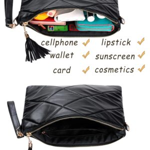 TopTTanBo Lightweight Crossbody Purses for Women Wristlet Shoulder Bag with Tassel Women's Crossbody Handbags (black)