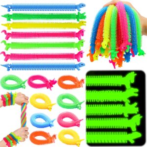 26 Pcs Easter Glow in The Dark Strechy Strings Toys Easter Basket Stuffers Gift for Kids Boy Girl Classroom School Sensory Fidget Bulk Toys Birthday Party Favors Goodie Treat Bag Egg Filler Hunt Game