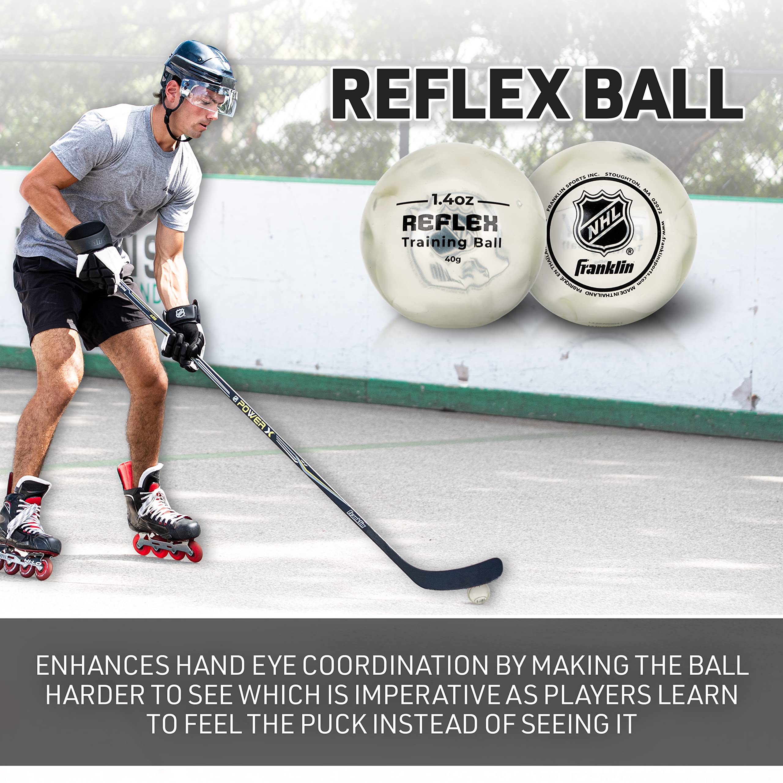 Franklin Sports Stickhandling Balls Training Aid - Hockey Balls Training Aid - Four Balls Included - Deke Kit