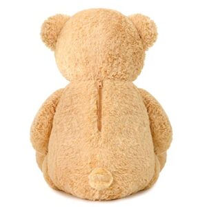 Muiteiur Giant Teddy Bear Stuffed Animal Cute Mommy and Baby Bear Teddy Bear Baby Shower Plush Toy for Kids Boys Girls Great Gift for Christmas Valentines Day Party 40inch,Light Brown