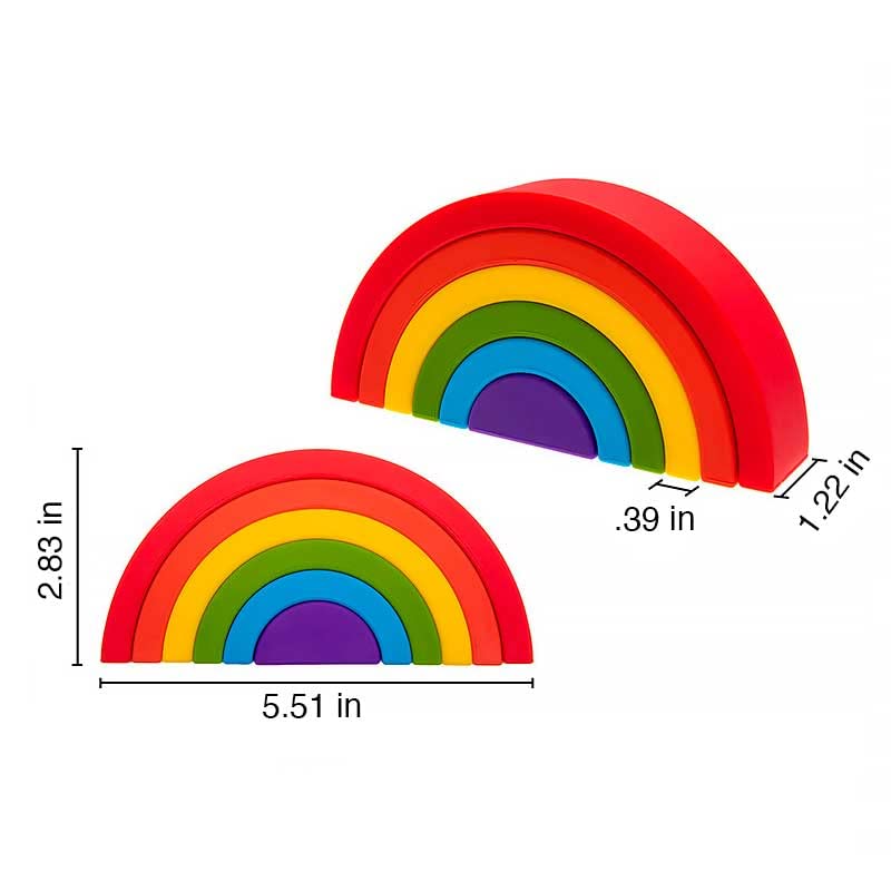 Rainbow Stacking Toy | Montessori Toy for Babies | Silicone Stacker | Sensory Toy | Building Puzzle Toy | Rainbow Stacker | Rainbow Toy | Pride Rainbow | Rainbow Puzzle - 6 Layers (Rainbow Colors)