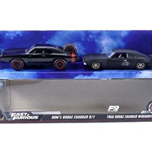 Fast & Furious 1:32 Dom's Dodge Charger & 1968 Dodge Charger Widebody Die-cast Car Twin Pack, Toys for Kids and Adults