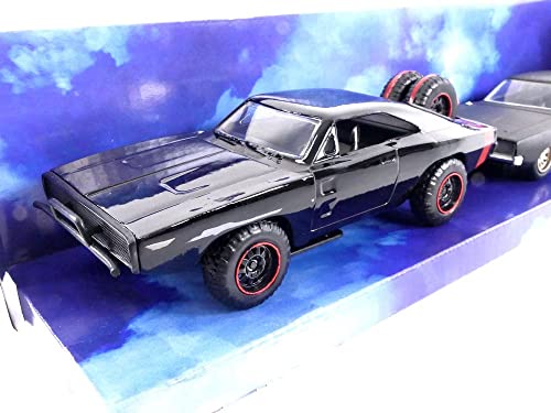 Fast & Furious 1:32 Dom's Dodge Charger & 1968 Dodge Charger Widebody Die-cast Car Twin Pack, Toys for Kids and Adults