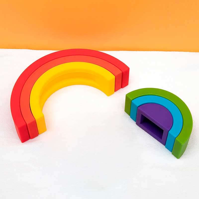 Rainbow Stacking Toy | Montessori Toy for Babies | Silicone Stacker | Sensory Toy | Building Puzzle Toy | Rainbow Stacker | Rainbow Toy | Pride Rainbow | Rainbow Puzzle - 6 Layers (Rainbow Colors)