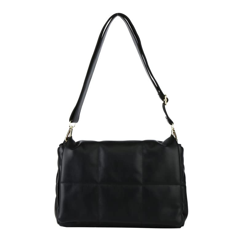 Stylish Cross-straddle Pillow Bag Women's One-shoulder Vintage Down Purse Bag Crossbody Bags for Women Y2k Bag (Black)