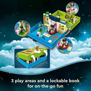 LEGO Disney Peter Pan & Wendy's Storybook Adventure 43220 Portable Playset with Micro Dolls and Pirate Ship, Travel Toy for Kids Ages 5 Plus