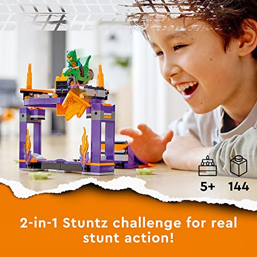 LEGO City Stuntz Dunk Stunt Ramp Challenge, 2in1 Action Set with Self-Driving Dinosaur Motorcycle Toy and Stunt Rider, Fun Activity for Kids, Boys, Girls 5 Years Old and Up, 60359