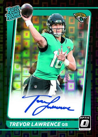 2021 Panini Donruss Optic Football Jumbo Cello Pack (Green Velocity Parallels!) - 12 Trading Cards per Pack