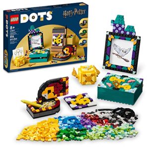 lego dots hogwarts desktop kit 41811, diy harry potter back to school accessories and supplies, desk décor items and patch sticker, crafts toys