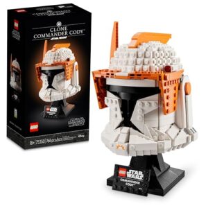 lego star wars clone commander cody helmet 75350 collectible building set - featuring authentic details, office decor display model for adults, the clone wars collection memorabilia and gift idea