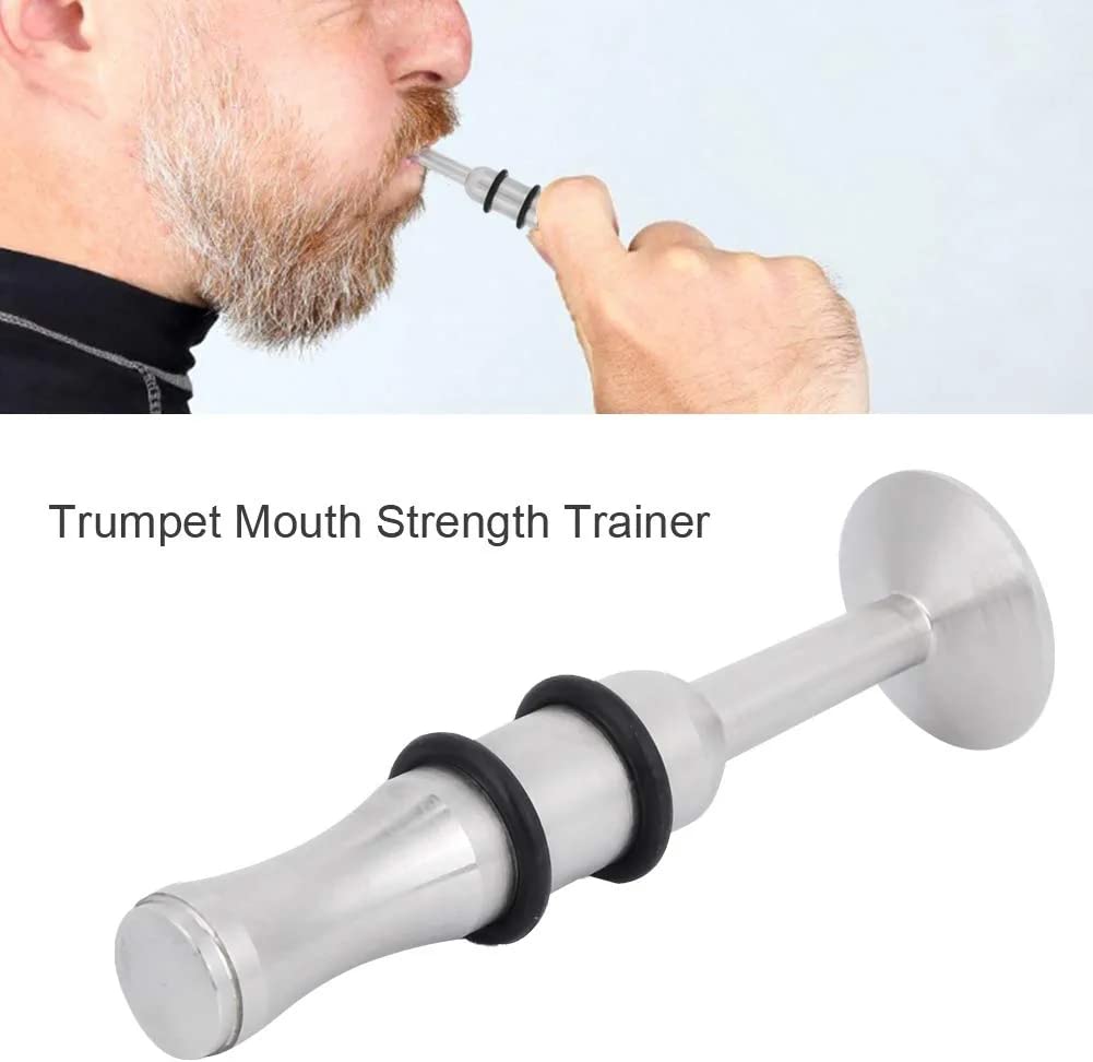 Watris Veiyi Embouchure Training Device Mouthpiece, Mouth Strength Trainer, Brass Instrument Accessories, Personal Embouchure Trainer Mouth Muscles Builder for Trombones Woodwinds Saxophone(Silver)