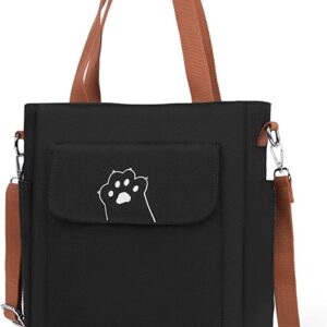 Canvas Tote Bag for Women men Shopping Bag with Zipper Pocket Handbags Crossbody Bag