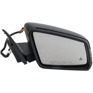 kool vue passenger side power heated mirror for mercedes benz c250 c300 c350 c63 amg 2012-2014 power fold with signal light, blind spot light, memory & puddle lamp paintable sedan